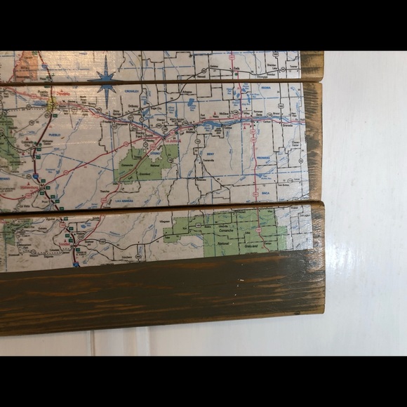 CLEARANCE Colorado Map Decoupage Eco Recycled Wall Art - Picture 9 of 10